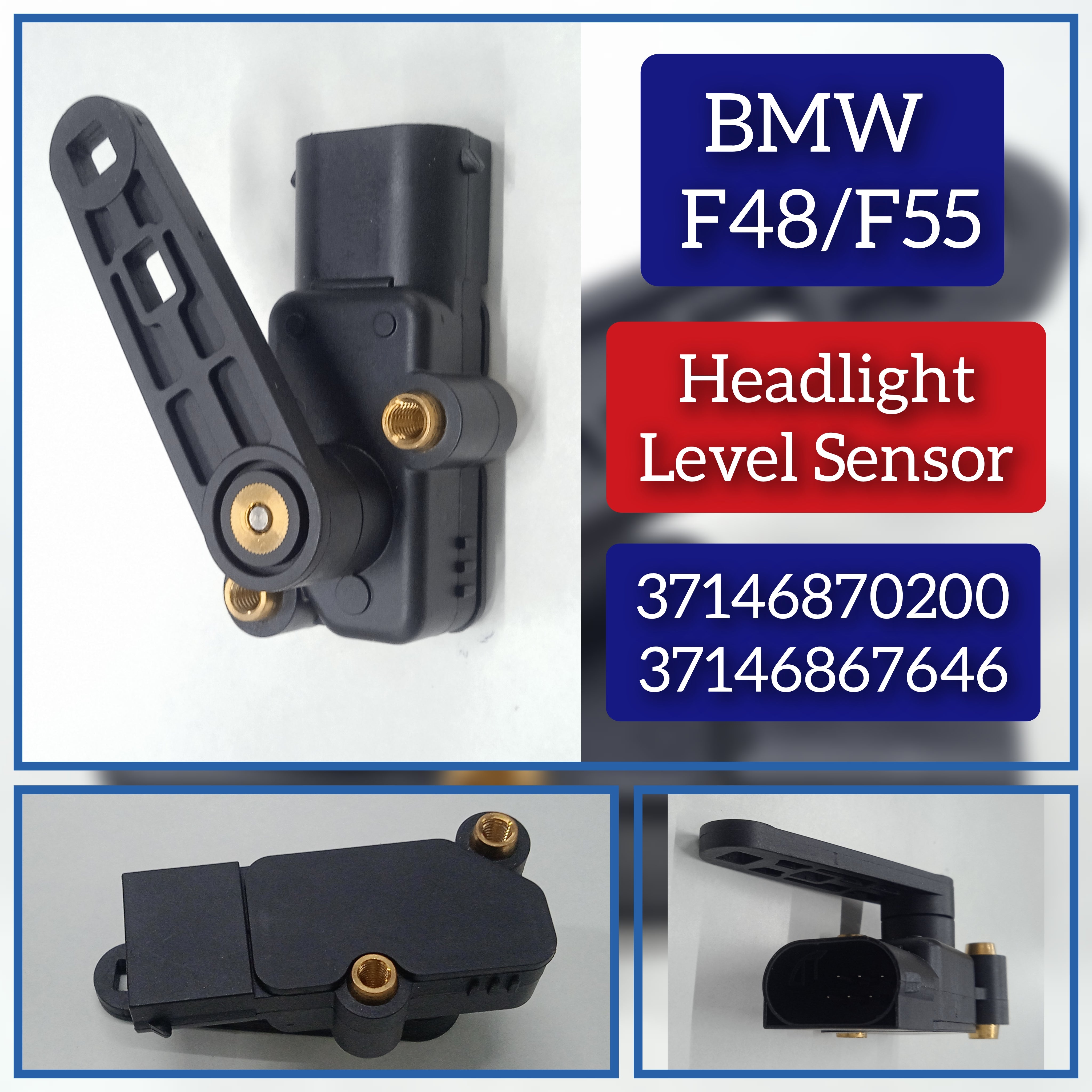 Headlight Level Sensor 37146870200 37146867646 Compatible With BMW X1  F48 & X5 F15 & MINI F56 & MINI F57