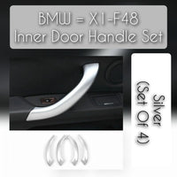 Interior Door Pull Handle Cover Set Chrome Silver Left 51417417513 Right 51417417514 Compatible With BMW X1 X2 F48 F49 F39