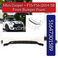 Front Bumper Foam 51647301589 Compatible With MINI (F55) | MINI / COOPER & MINI (F56) | MINI / COOPER & MINI Convertible (F57) | MINI / COOPER (2014-2018)