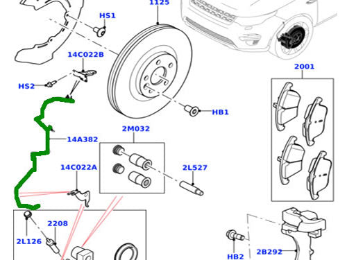 Rear Brake Pad Wear Sensor LR061394 LR072544 Compatible With LAND ROVER DISCOVERY SPORT L550