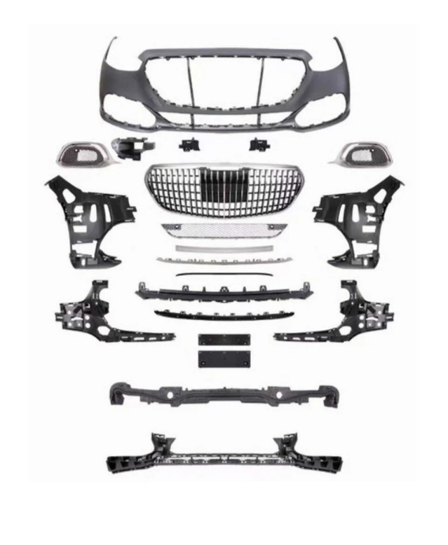 A To Z Compatible With Mercedes Benz S Class W223 (2021-2025) Front Bumper Upgrade Convert To Maybach Mhb S680 Fog Grill Bumper Body Kit Gc W223-001 CC-9714 (Shipping Cost Not Included In Price)