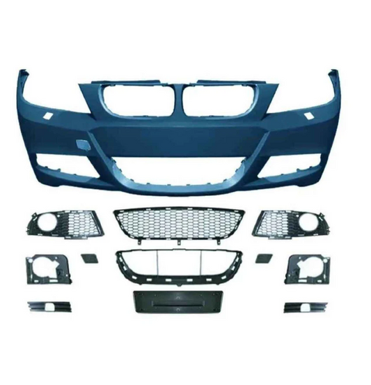 A To Z Compatible With Bmw 3 Series E90 (2005-2008) Front Bumper Upgrade Convert To M Sport Mt M Tech Body Kit Bumper With Fog Hole Mesh E90-002 Gc CC-9152 (Shipping Cost Not Included In Price)