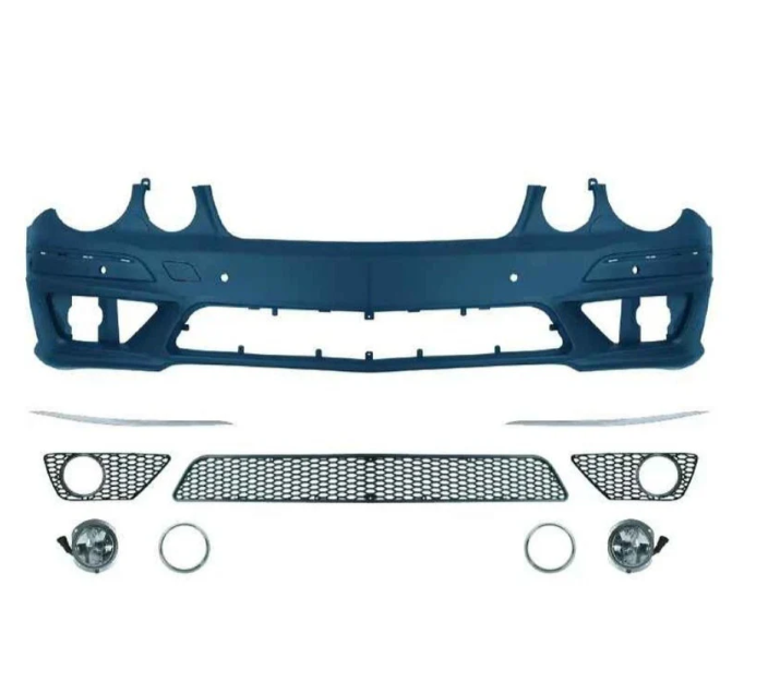 A To Z Compatible With Mercedes Benz E Class W211 (2007-2009) Front Bumper Upgrade Convert To Amg C63 Bumper Body Kit With Fog Lamp W211-001 Gc CC-9478 (Shipping Cost Not Included In Price)