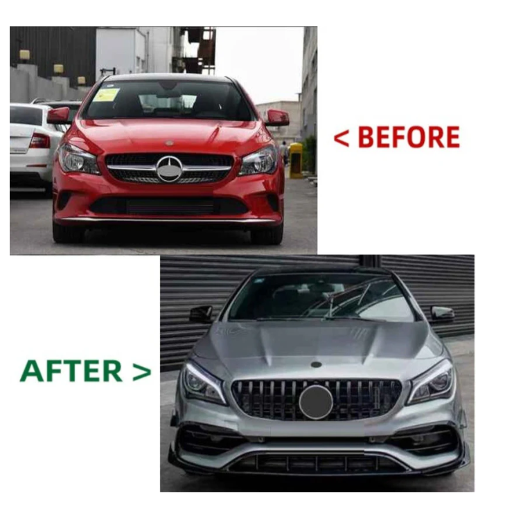 A To Z Compatible With Mercedes Benz Cla Class W117 C117 X117 (2013-2019) Front Bumper Upgrade Convert To Amg Amga45 Bumper Body Kit Gc W117-005 CC-9555 (Shipping Cost Not Included In Price)