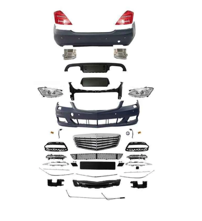 A To Z Compatible With Mercedes Benz S Class W221 (2006-2009) Upgrade Facelift Body Kit To W221 Lci Amg Bumper Headlight Taillight Skirts Exhaust Tips CC-4852 (Shipping Cost Not Included In Price)
