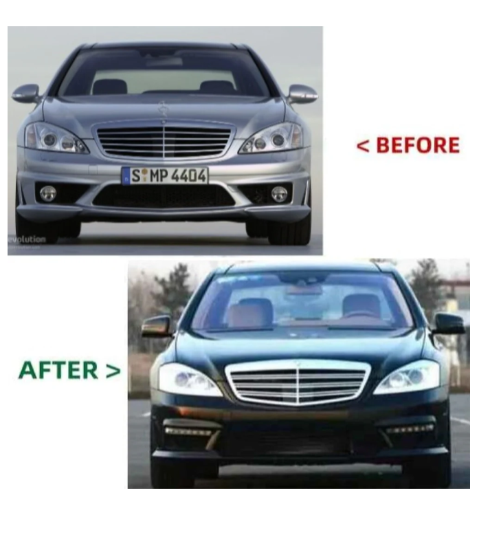 A To Z Compatible With Mercedes Benz S Class W221 (2006-2009) Upgrade Facelift Body Kit To W221 Lci Amg Bumper Headlight Taillight Skirts Exhaust Tips CC-4852 (Shipping Cost Not Included In Price)