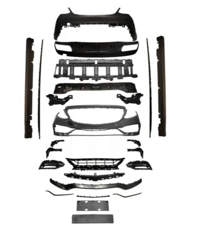A To Z Compatible With Mercedes Benz C Class W205 (2015-2023) Upgrade Convert To C63 Amg Body Kit Bumper Side Skirts Diffuser After Lip Tips CC-5982 (Shipping Cost Not Included In Price)