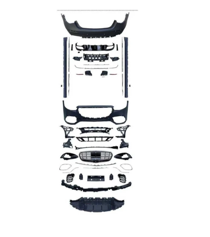 A To Z Compatible With Mercedes Benz S Class W223 (2021-2025) Car Upgrade To S65 Amg Bumper Body Kit Front After Lip Diffuser Exhaust Tips Fog Gril Cover Grill CC-8917 (Shipping Cost Not Included In Price)