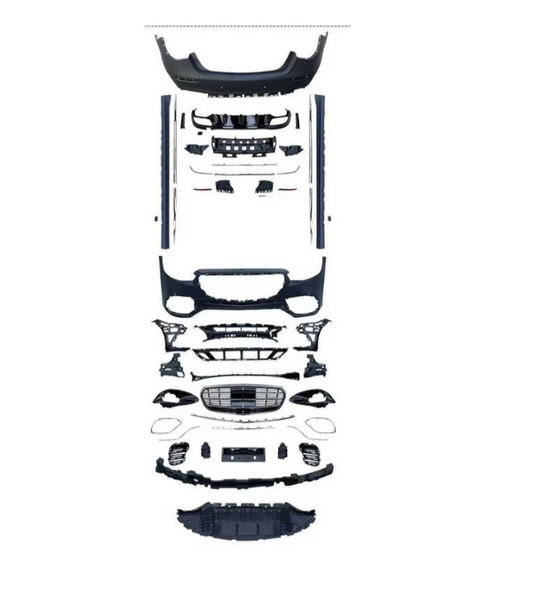 A To Z Compatible With Mercedes Benz S Class W223 (2021-2025) Car Upgrade To S65 Amg Bumper Body Kit Front After Lip Diffuser Exhaust Tips Fog Gril Cover Grill CC-8917 (Shipping Cost Not Included In Price)