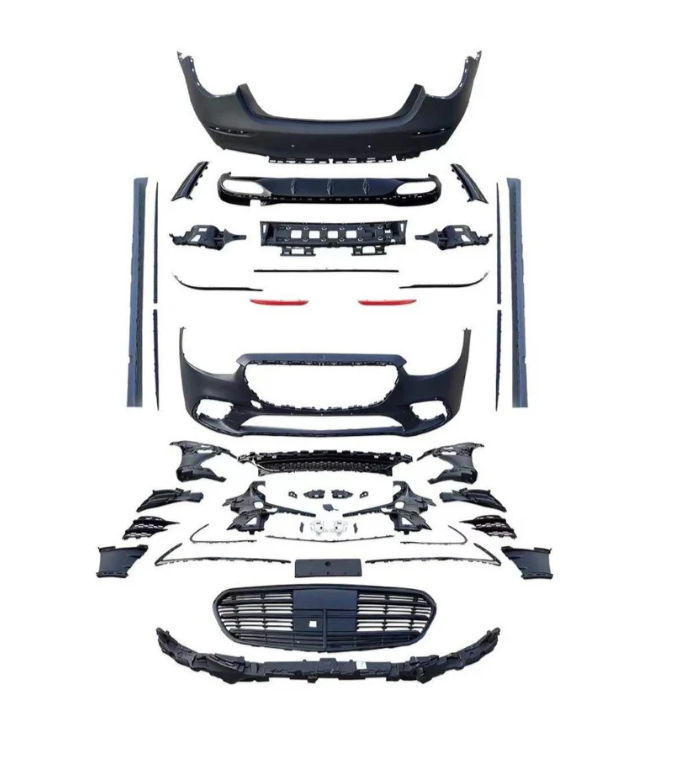 A To Z Compatible With Mercedes Benz S Class W223 (2021-2025) Car Upgrade To S450 Amg Bumper Body Kit Front After Lip Diffuser Exhaust Tips Fog Gril Cover Grill CC-8918 (Shipping Cost Not Included In Price)