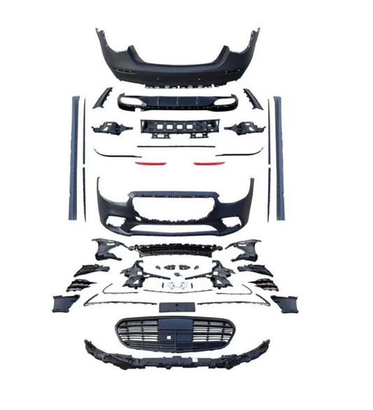 A To Z Compatible With Mercedes Benz S Class W223 (2021-2025) Car Upgrade To S450 Amg Bumper Body Kit Front After Lip Diffuser Exhaust Tips Fog Gril Cover Grill CC-8918 (Shipping Cost Not Included In Price)