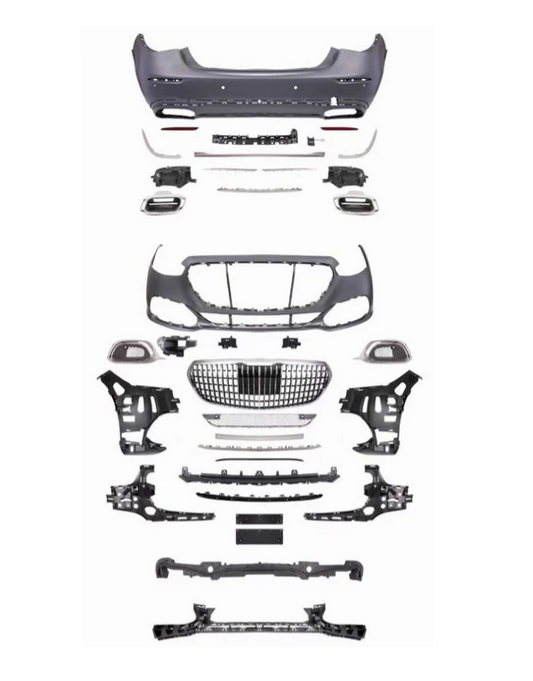 A To Z Compatible With Mercedes Benz S Class W223 (2021-2025) Car Upgrade To Maybach Mhb Bumper Body Kit Front After Lip Diffuser Exhaust Tips Fog Gril Cover Grill CC-8919 (Shipping Cost Not Included In Price)