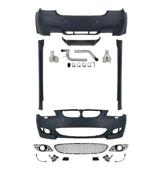 A To Z Compatible With Bmw 5 Series E60 (2004-2010) Front Rear Bumper Upgrade Convert To M Sport M5 Body Kit Bumper Side Skirt Running Board Exhasut Tip E60 Body Kit M5 Set Gc CC-9200 (Shipping Cost Not Included In Price)
