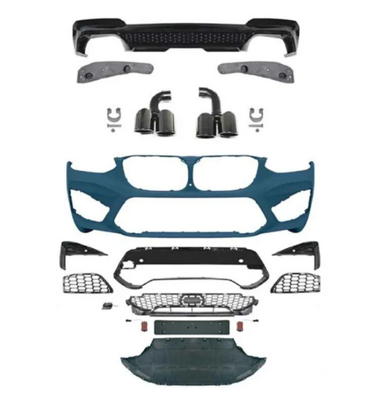 A To Z Compatible With BMW X3 G01 (2018-2021) M Sport Front Bumper Upgrade Convert To M Sport X3m Body Kit Diffuser Exhaust Tip Pipe For M Sport Car G01/08-013 Gc CC-9324 (Shipping Cost Not Included In Price)