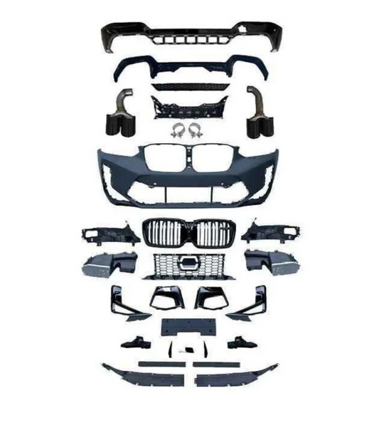 A To Z Compatible With BMW X3 G01 G08 Lci (2022-2025) Front Bumper Upgrade Convert To M Sport X3m Body Kit Grill Exhaust Tip Diffuser Grill G01/08-026 Gc CC-9327 (Shipping Cost Not Included In Price)