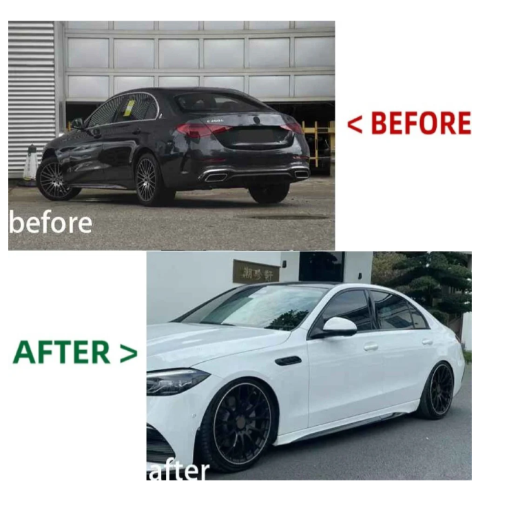A To Z Compatible With Mercedes Benz C Class W206 (2022-2025) Front Rear Bumper Side Skirt Diffuser Exhaust Tip Upgrade Convert To Amg Amg C63 Bumper Body Kit W206-010 CC-9552 (Shipping Cost Not Included In Price)