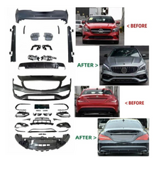 A To Z Compatible With Mercedes Benz Cla Class W117 C117 X117 (2013-2019) Front Rear Bumper Side Skirt Diffuser Exhaust Tip Upgrade Convert To Amg Amga45 Bumper Body Kit W117-010 CC-9559 (Shipping Cost Not Included In Price)
