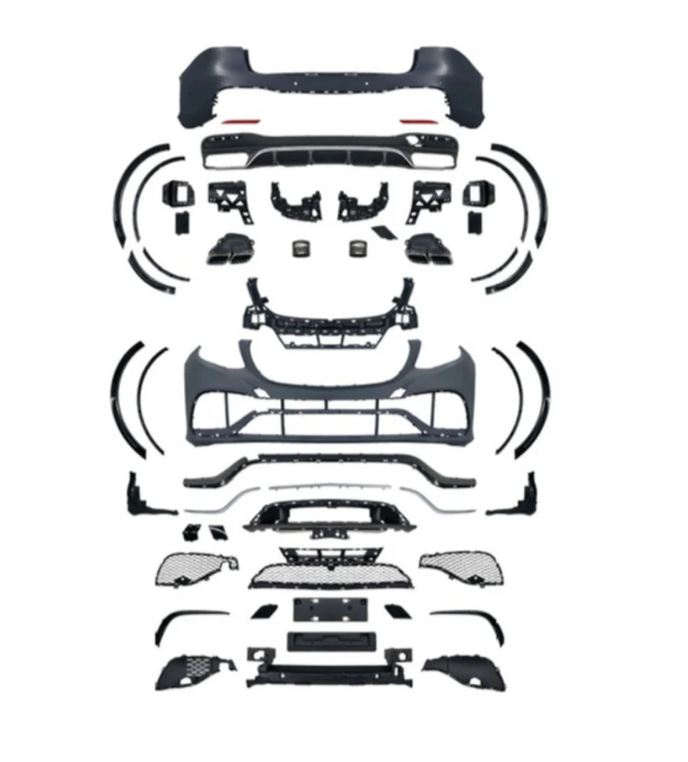 A To Z Compatible With Mercedes Benz Gle W166 (2016-2019) Front Rear Bumper Upgrade Convert To Amg Gle63 Amg Bumper Body Kit Set W166-008 Gc CC-9621 (Shipping Cost Not Included In Price)