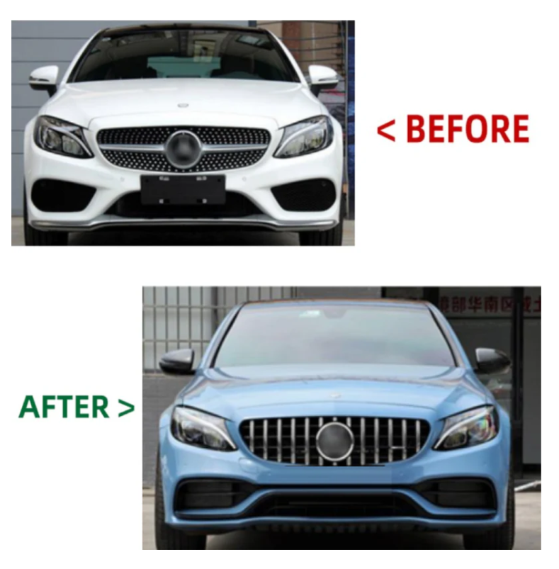 A To Z Compatible With Mercedes Benz C Class Coupe C205 (2016-2021) Upgrade Facelift Convert To C63amg Amg Body Kit Front Rear Bumper Diffuser Exhaust Tip CC-9657 (Shipping Cost Not Included In Price)