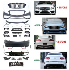 A To Z Compatible With Mercedes Benz C Class Coupe C205 (2016-2021) Upgrade Facelift Convert To C63amg Amg Body Kit Front Rear Bumper Diffuser Exhaust Tip CC-9657 (Shipping Cost Not Included In Price)