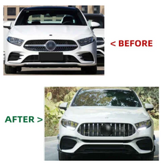 A To Z Compatible With Mercedes Benz A Class W177 (2018-2023) Upgrade Convert Upgrade to Amg45 Front Bumper Body kit Skirst Lips Splitter A45 Style Zst W177-003 GC CC-6166 (Shipping Cost Not Included In Price)