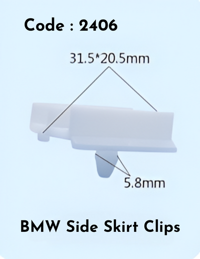 Side Skirt Clips (Set of 10) Code:2406 Compatible With BMW