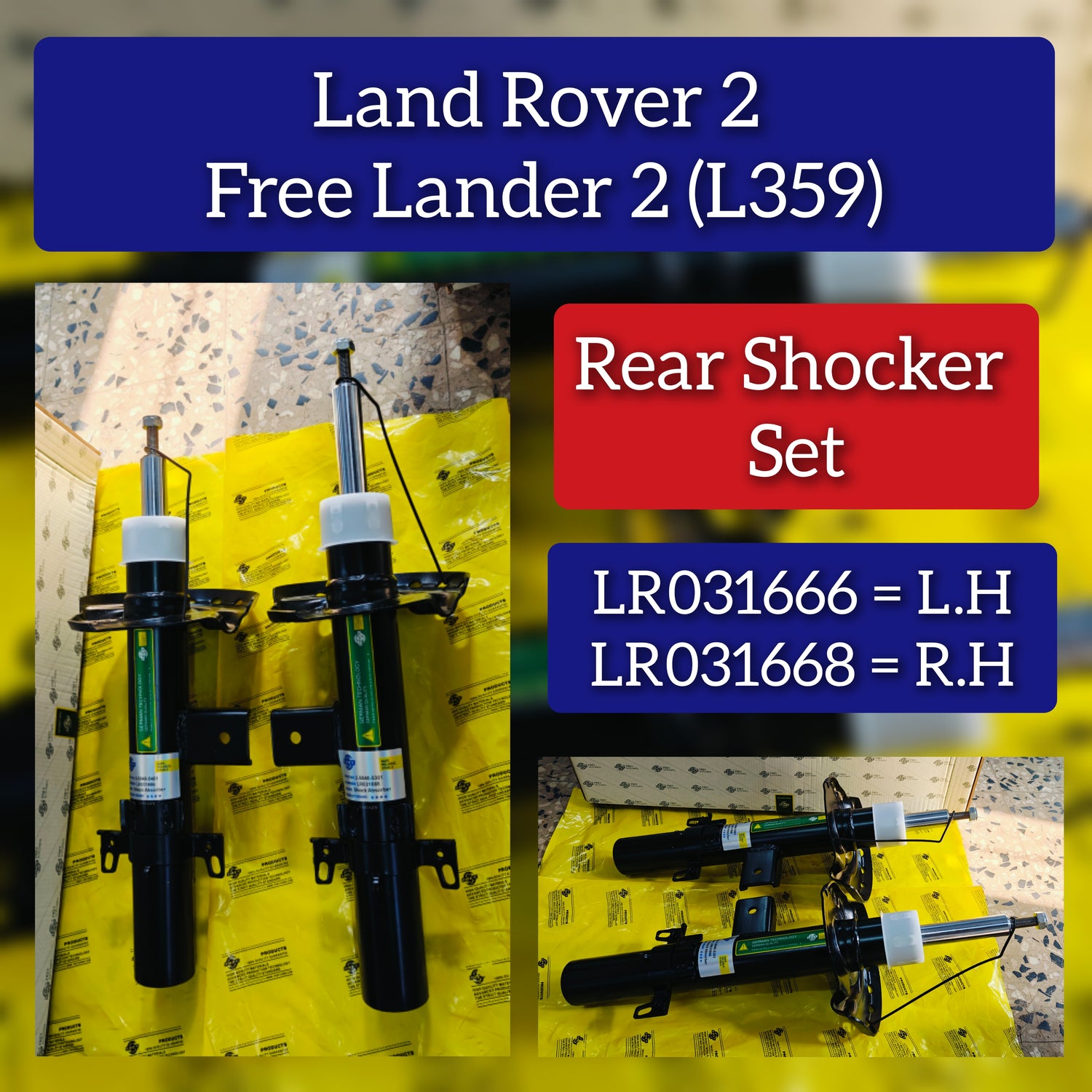 Rear Left Shock Absorber LR031668 Compatible With LAND ROVER FREELANDER 2 (L359) | LR2 (1PCS)