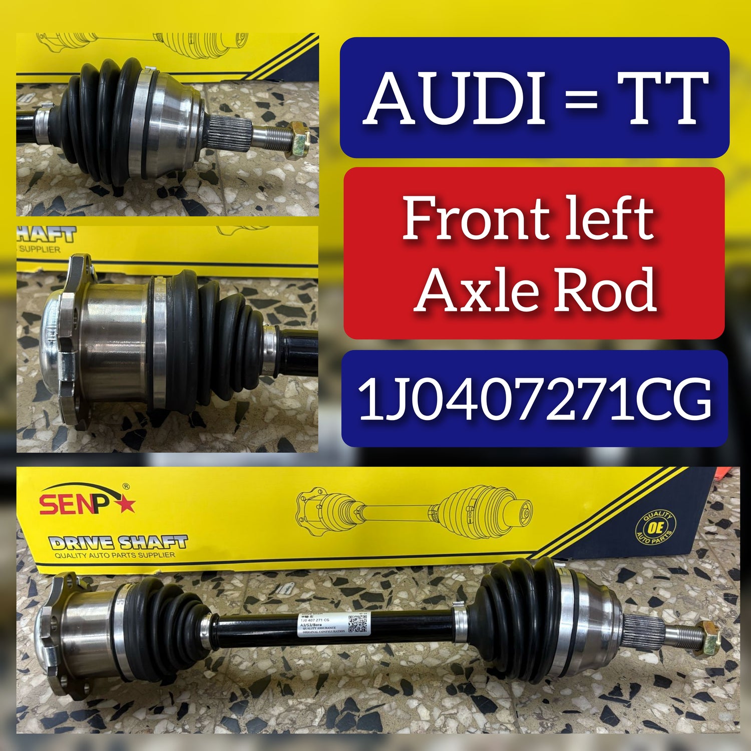Front Left Axle Shaft 1J0407271CG Compatible With AUDI TT
