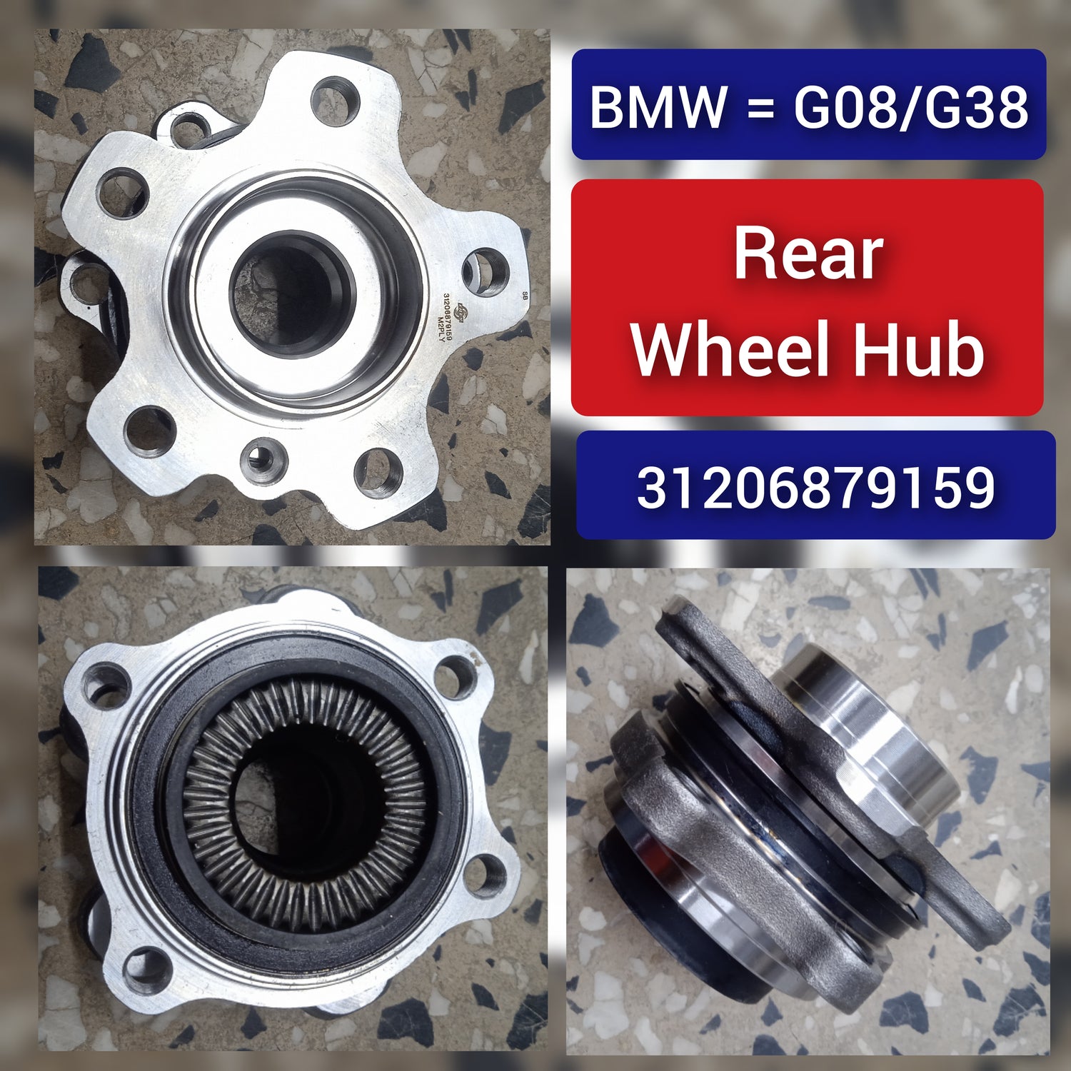 Rear Wheel Hub 31206879159 31206866316 31206871193 31206869787 31206871193 33406899174 33406899175 Compatible With BMW 3 Series (G20, G80, G28) & 5 Series (G30, F90) & 7 Series (G11, G12)
