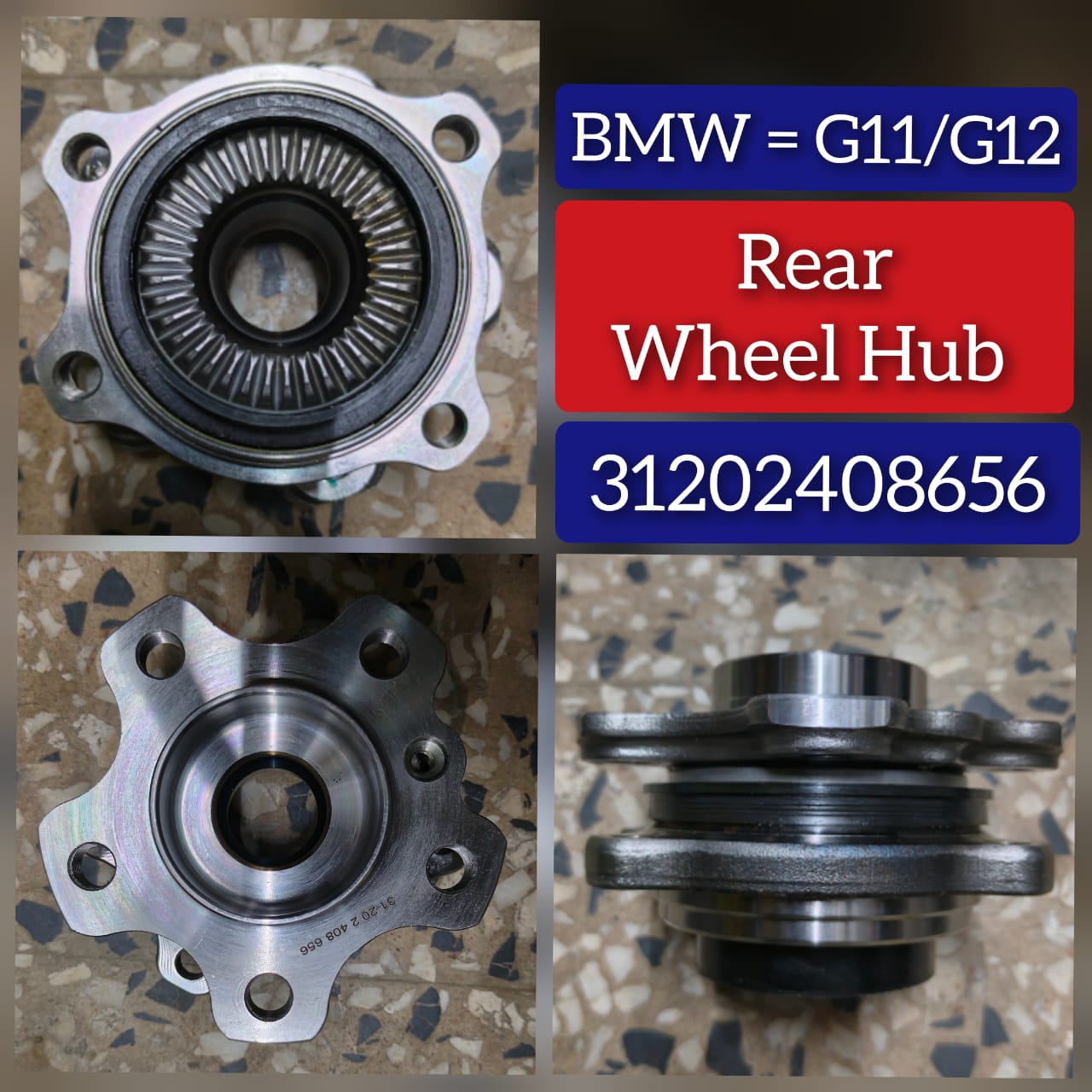Rear Wheel Hub 31202408656 31206866316 31206871193 33406899175 31206869787 33406899174 Compatible With BMW 3 Series G20, G80, G28 & 5 Series G30, F90 & 7 Series  G11, G12 & X3 G01, F97