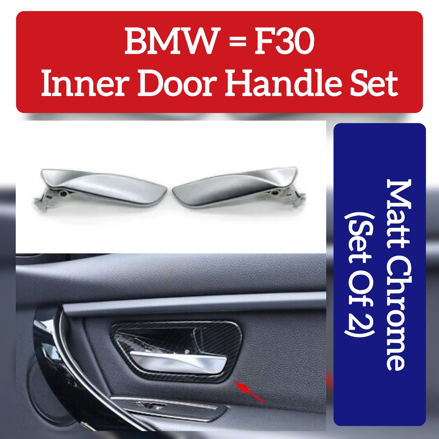 Interior Door Opening Pull Handle Left 51417279341 Right 51417279342 Compatible with 3/4 Series F30 F31 F34 F35 F80 F32 F33 F36 F82 F83