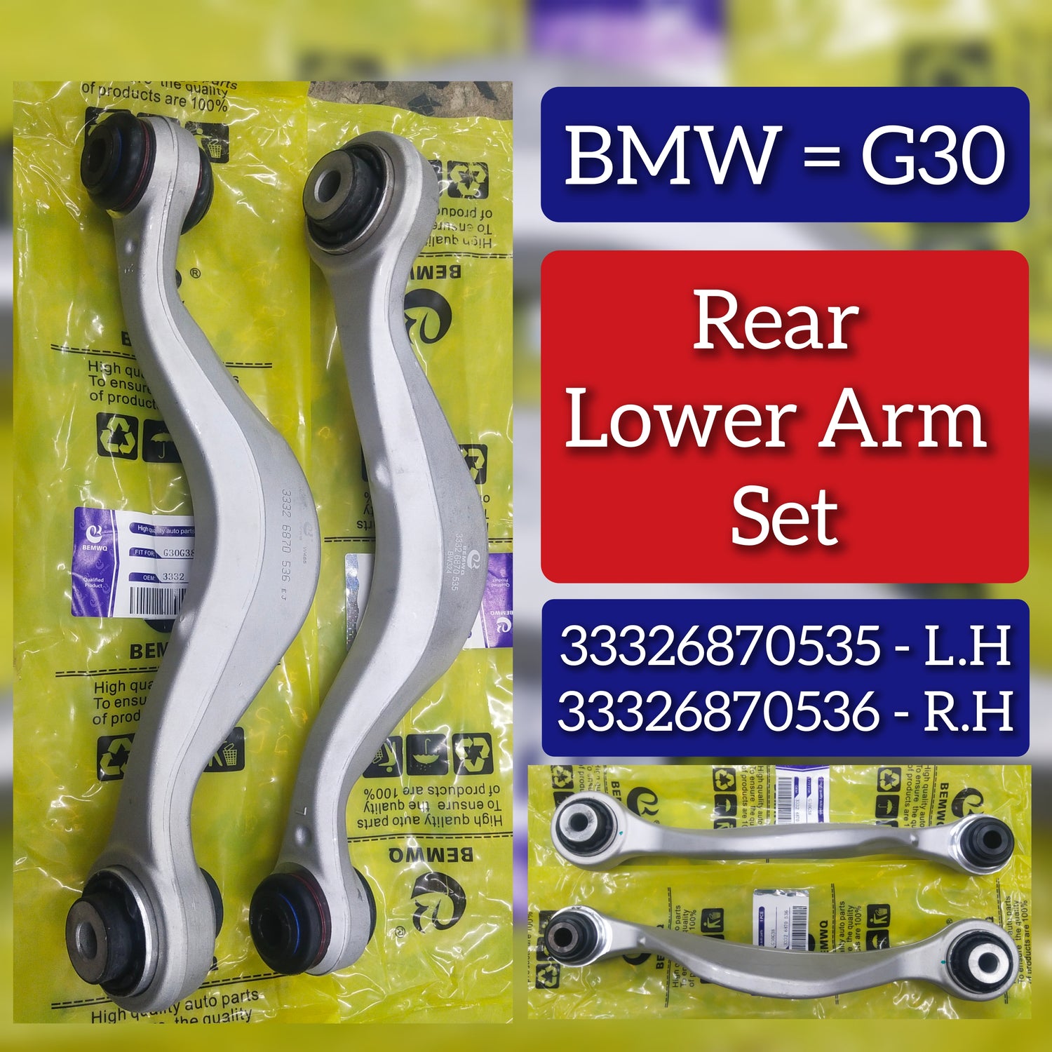 Rear Lower Control Arm (Set Of 2) 33326870536 33326870535 33326861115 33326861116 33326883339 33326883340 Compatible with 5-Series G30