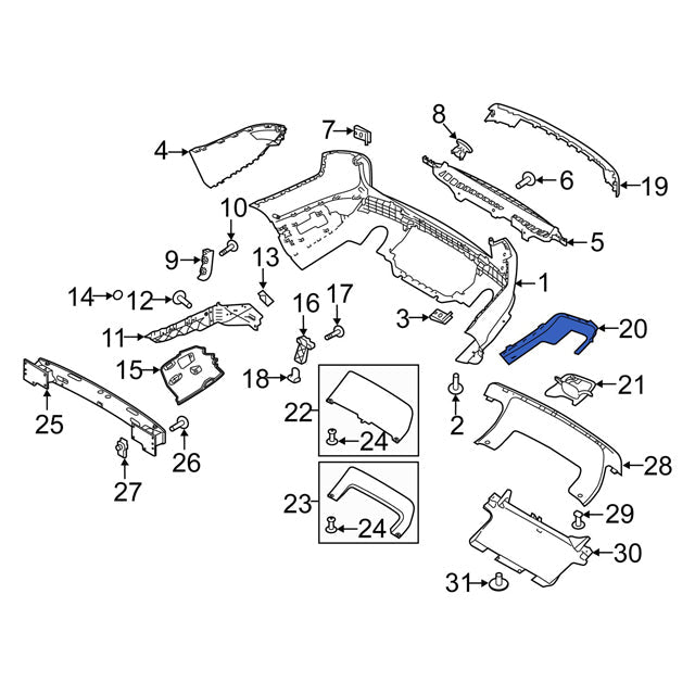 Rear Bumper Bracket Right LR109678 & Left LR109679 Compatible With Land Rover Range Rover Sport - L494 (2018-2024) Tag No.3202