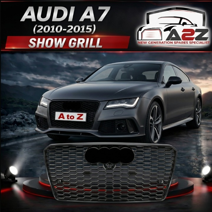 Show Grill   Compatible With Audi A7 (2010-2015) RS7 Black Chrome  No.176