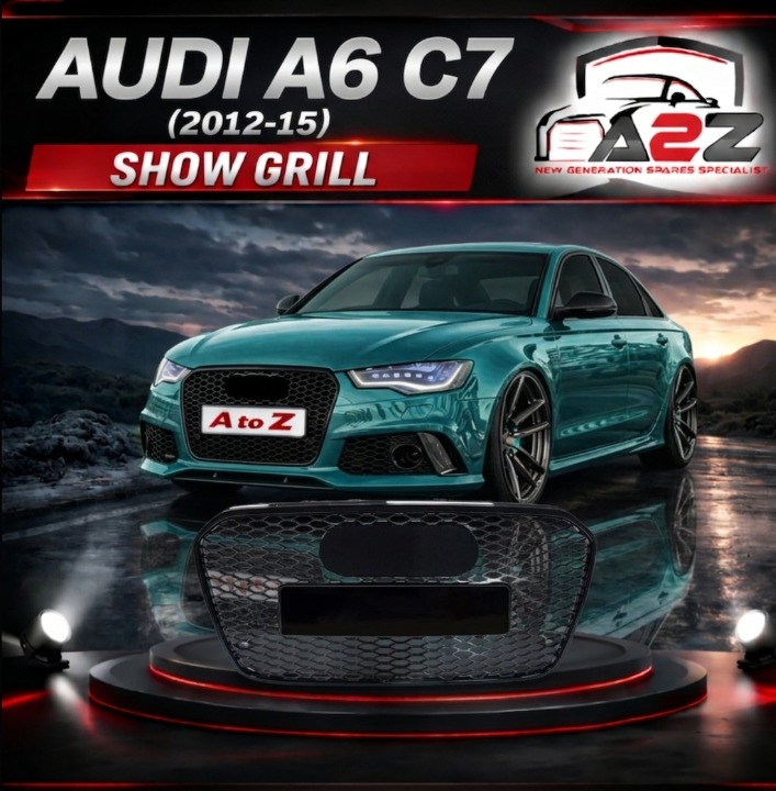 RS6 Full Black Honeycomb Show Grill Compatible With Audi A6 C7(2012-15) Tag No.54