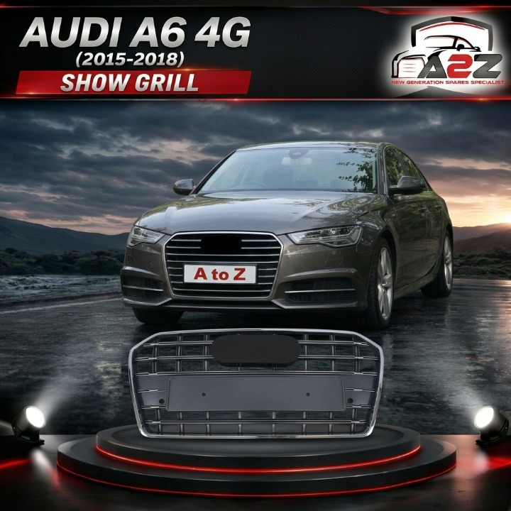 S6 Matt Grey Upgrade Show Grill 4GD853651LM1QP Compatible With AUDI A6 4G (2017-2018) Tag No.63