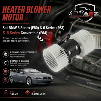 AC Heater Blower Motor 64116933910 6933910 Compatible with BMW 5 Series  (E60) & 6 Series (E63) & 6 Series Convertible (E64) Tag-BM-06