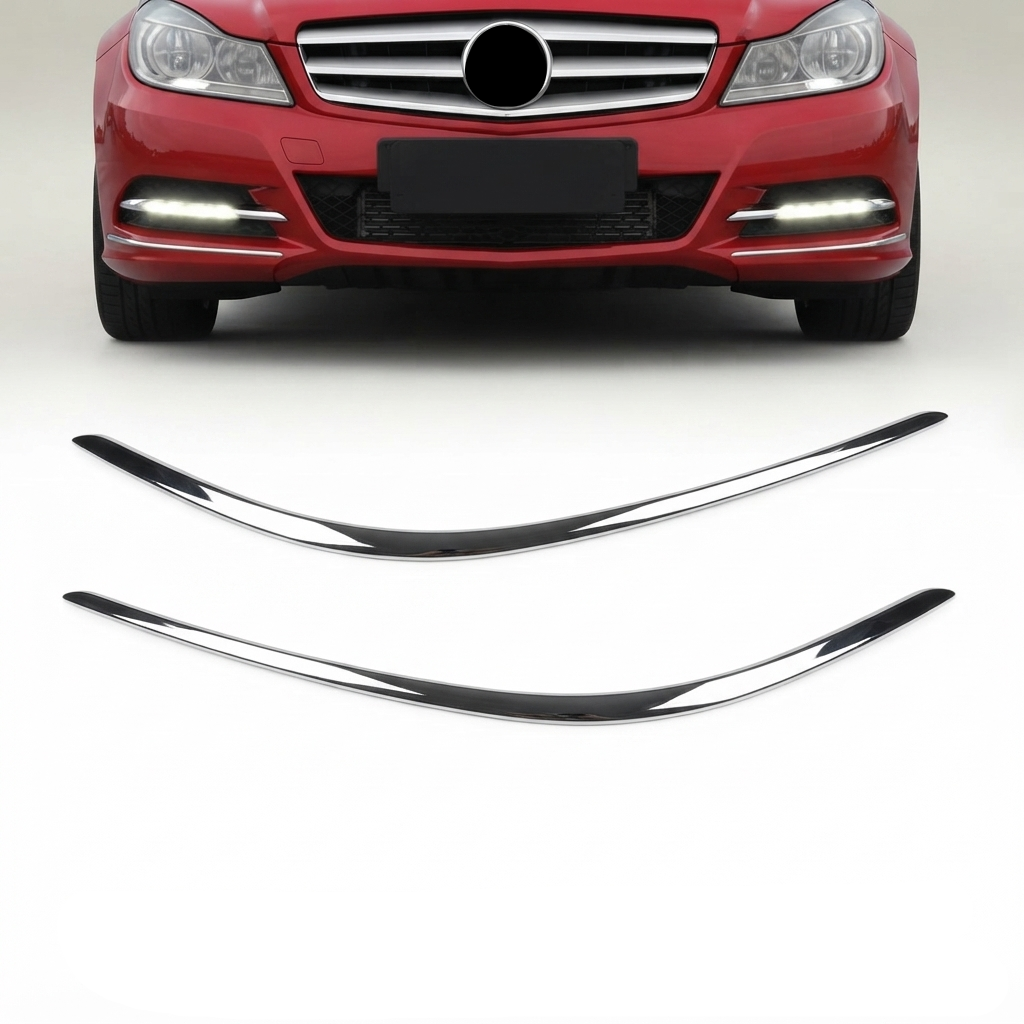 Front Bumper Chrome Left 2048853721 & Right 2048853821 Compatible With MERCEDES-BENZ C-CLASS W204 New Tag No.114
