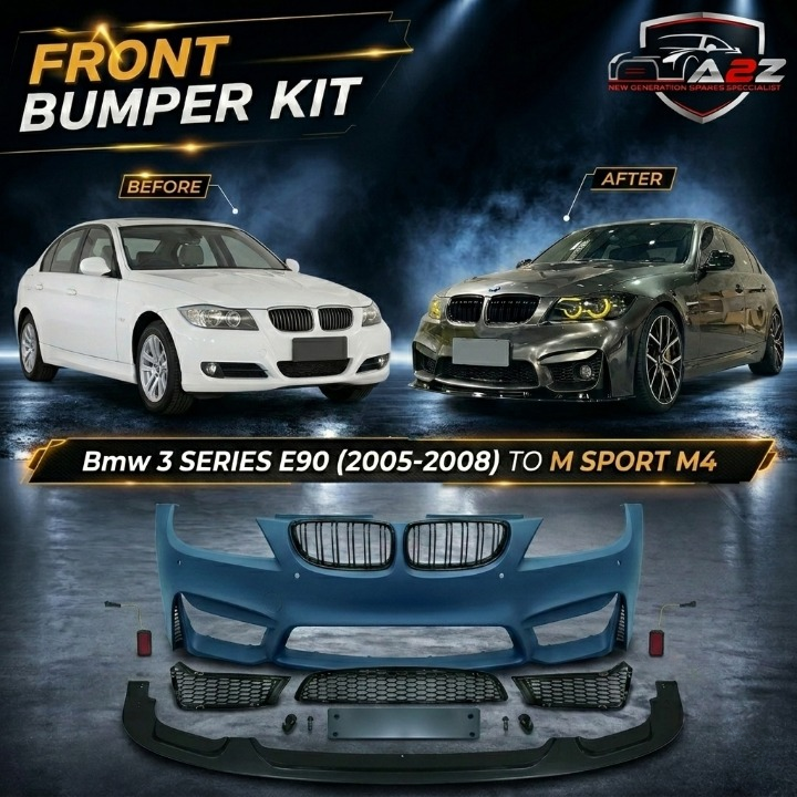 Front Bumper Body Kit Compatible with BMW 3 Series E90 (2005-2008) To M Sport M4 Upgrade | (Shipping Cost Not Included In Price)