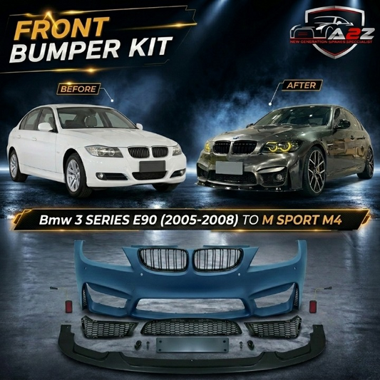 A TO Z Compatible With Bmw 3 Series E90 (2005-2008) Front Bumper Upgrade Convert To M Sport M4 Bodykit Bumper E90-035 Gc CC-9166 (Shipping Cost Not Included In Price)