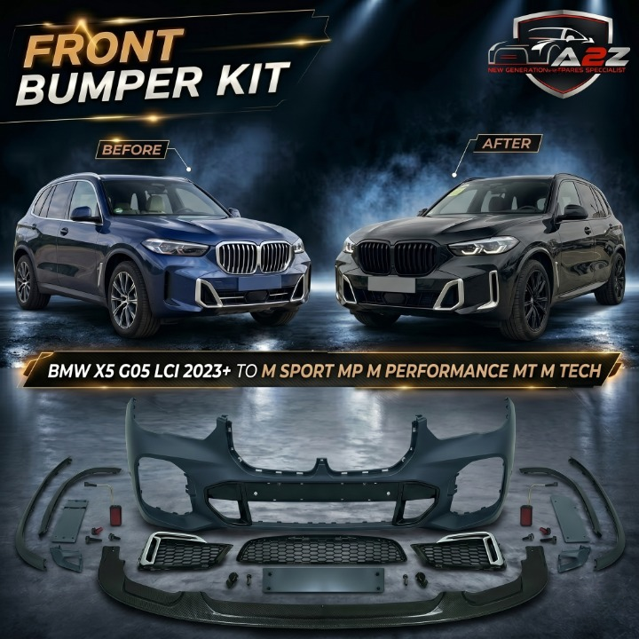 Front Bumper Body Kit Compatible with BMW X5 G05 LCI 2023 To M Sport Mp M Performance Mt M Tech Upgrade |  (Shipping Cost Not Included In Price)