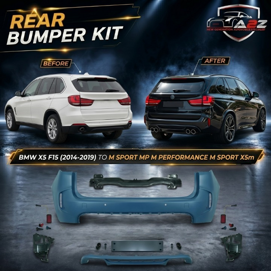 A To Z Compatible With BMW X5 F15 (2014-2019) Rear Bumper Upgrade Convert To M Sport Mp M Performance M Sport X5m Body Kit Wheel Arch F15-005 Gc CC-9340 (Shipping Cost Not Included In Price)