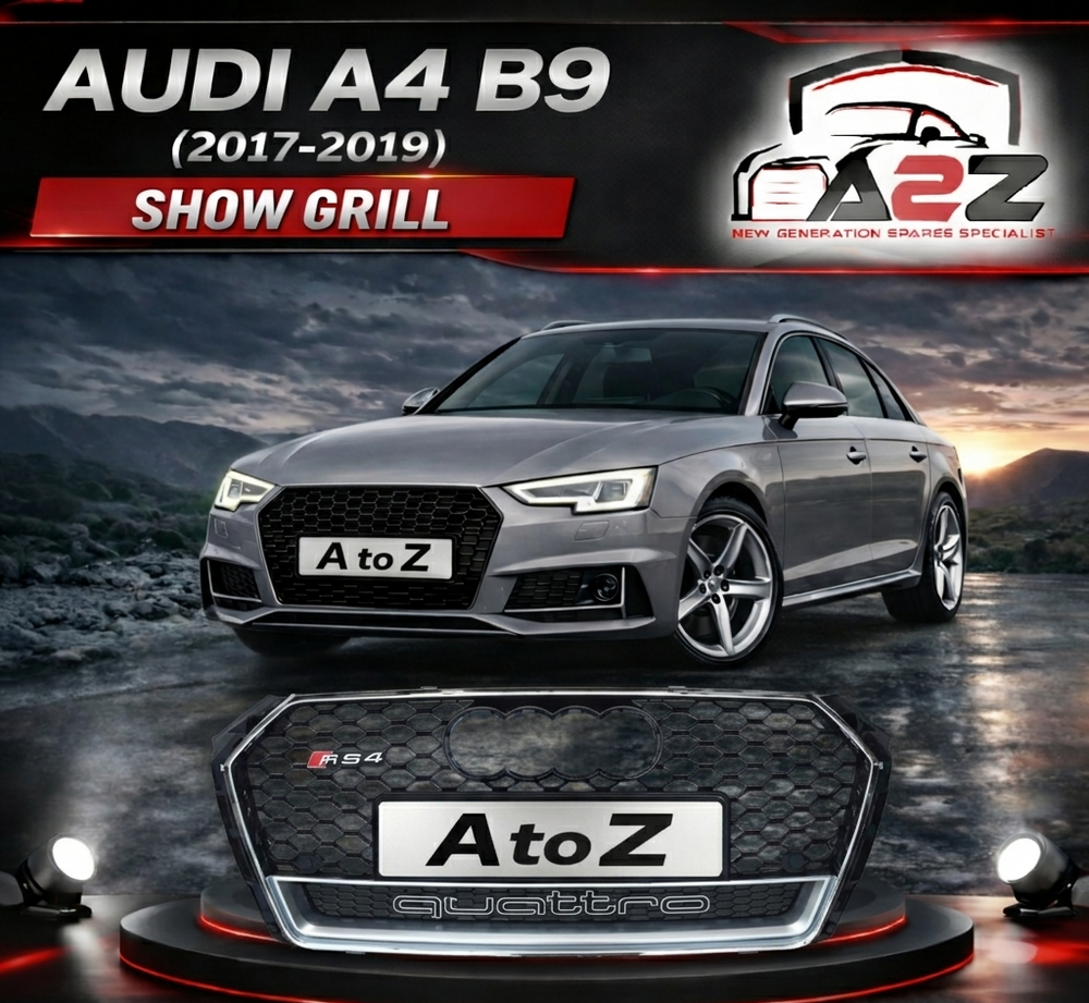 Show Grill Compatible With   Audi A4 B9(2017-19) RS4 Quattro Chrome Tag 26