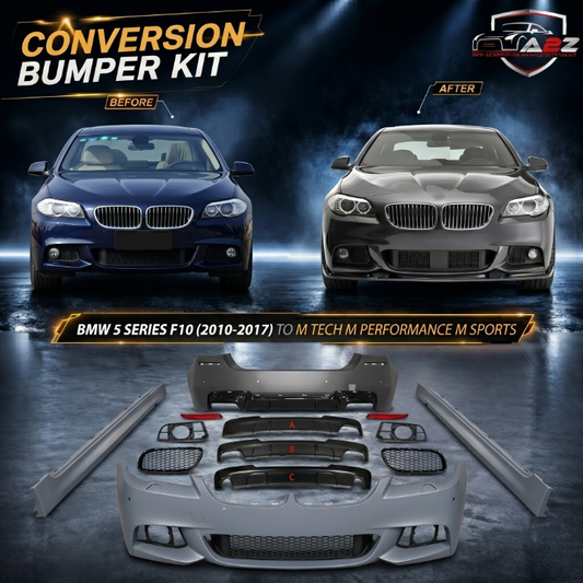 A To Z Compatible With BMW 5 Series F10 (2010-2017) To M Tech M Performance M Sports Bumper Body Kit Without Fog Lamp CC-3881 (Shipping Cost Not Included In Price)
