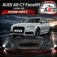 RS6 Quattro Black Honeycomb Show Grill Compatible With Audi A6 C7 Facelift (2016-18) Tag No.65