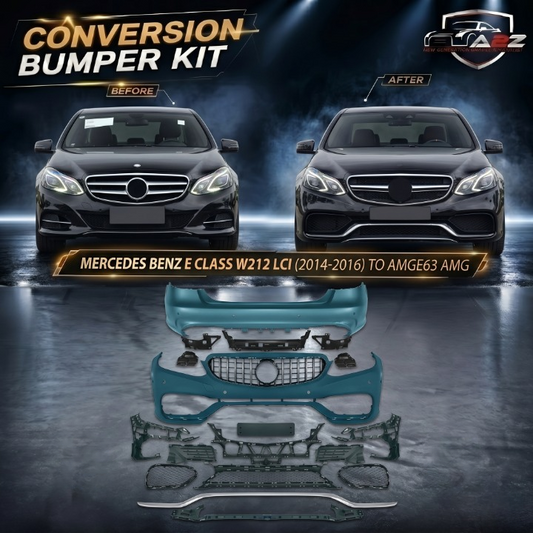A To Z Compatible With Mercedes Benz E Class W212 Lci (2014-2016) Front Rear Bumper Upgrade Convert To Amg E63 Amg Bumper Body Kit Diffuser Exhaust Tip Side Skirts W212-012 CC-9713 (Shipping Cost Not Included In Price)