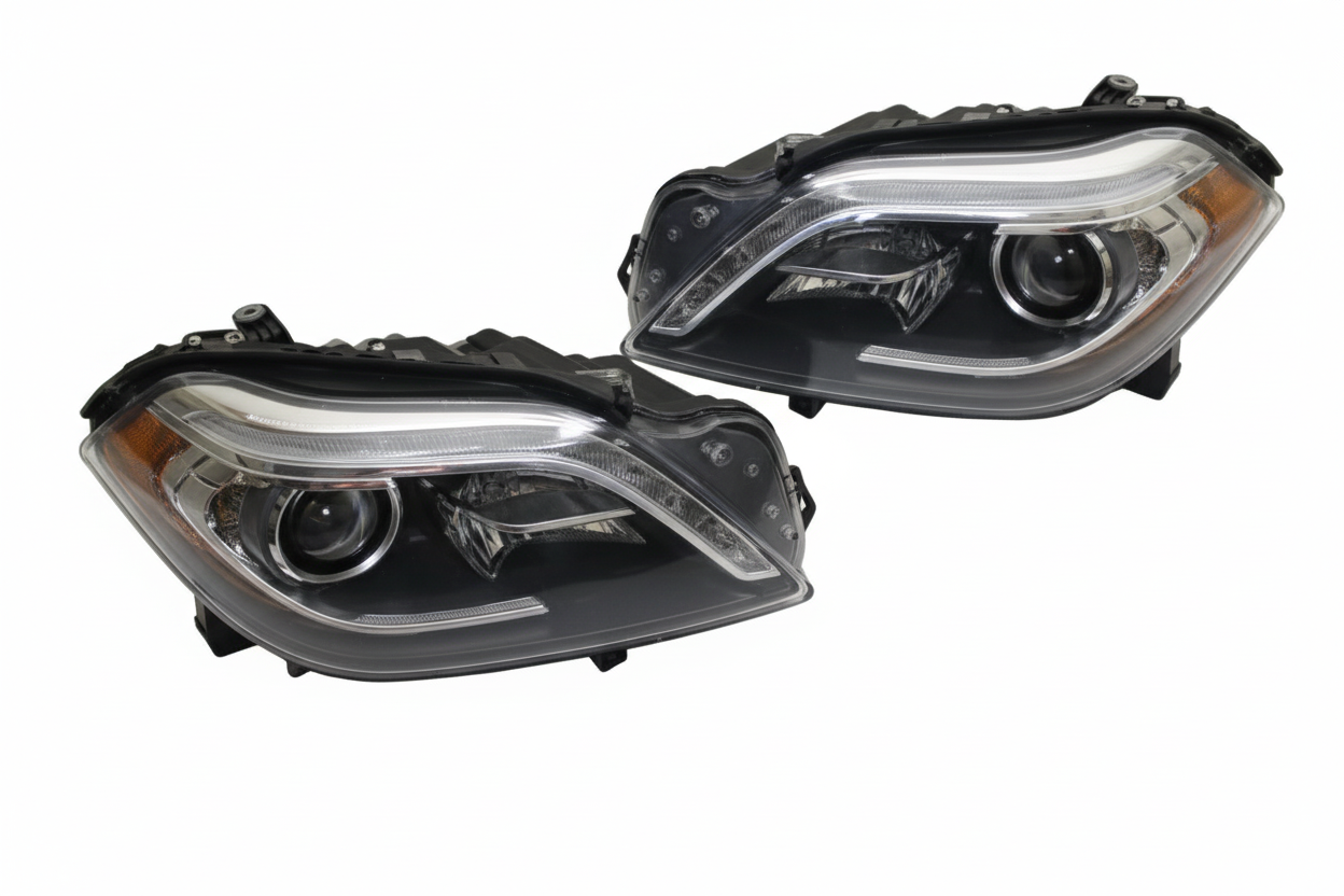 Complete Headlight Set Left 1668205761 & Right 1668205861 Compatible With Mercedes Benz X166 (2013-16)