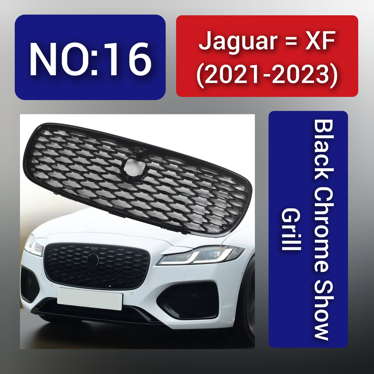 Jaguar XF (2021-23) Black Chrome Show Grill
