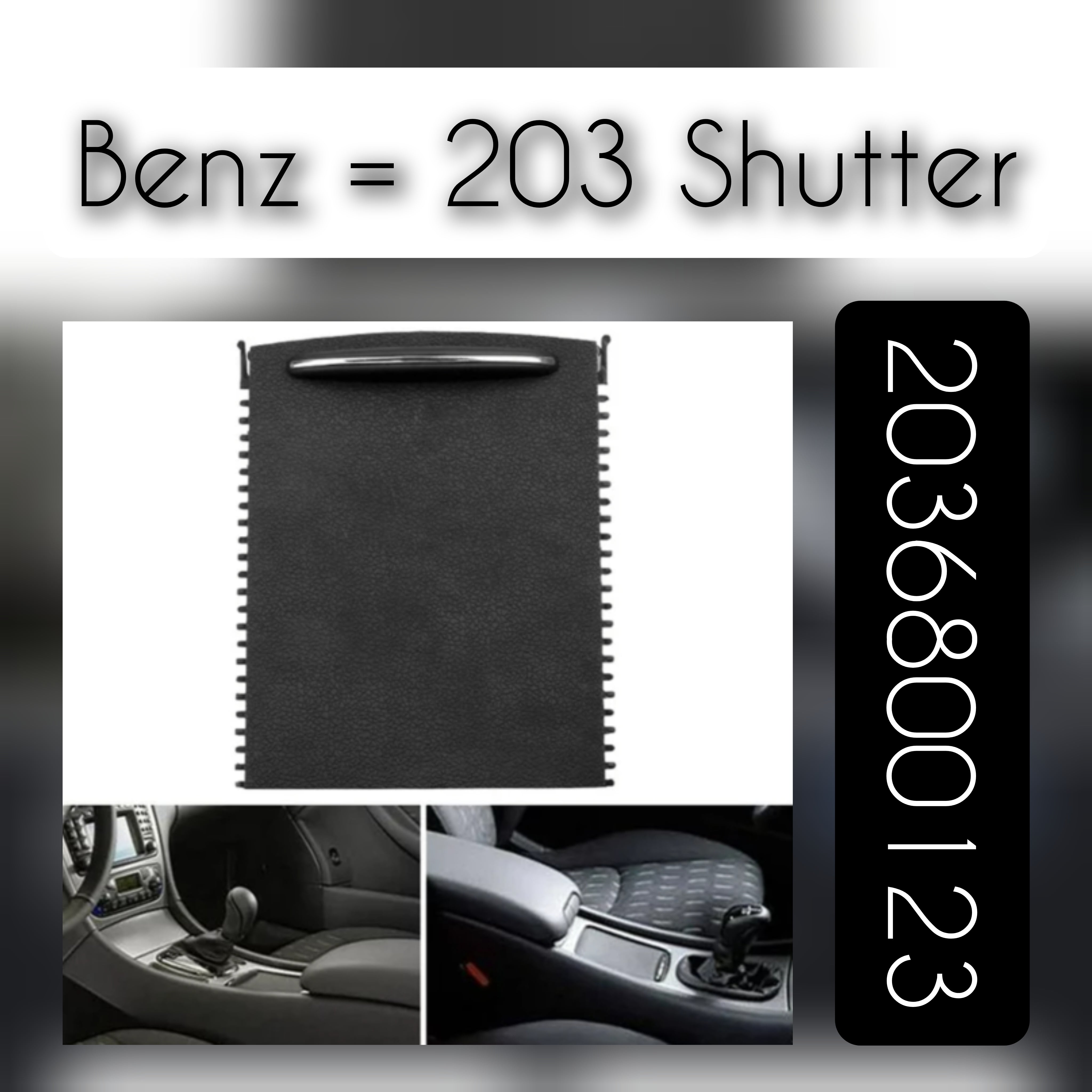 Black Central Console Drink Water Cup Holder Cover Shutter Roller Trim 2036800123 Compatible With MERCEDES BENZ C-CLASS W203