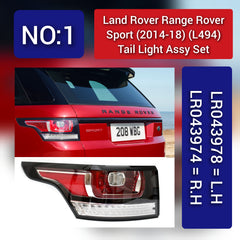 Tail Light Rear Lamp Compatible With LAND ROVER RANGE ROVER SPORT Tail Light Rear Lamp Left LR043978  & Right LR043974 Tag-TLR-01